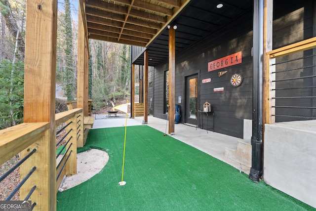 73 Cannon St, Clayton, GA 30525 - view of patio featuring an area to practice putting