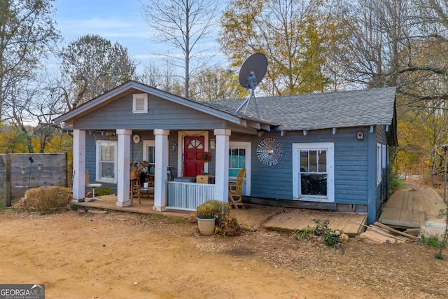 view of front of property with a porch