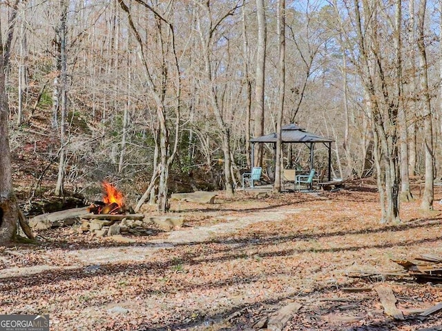 view of yard featuring a gazebo