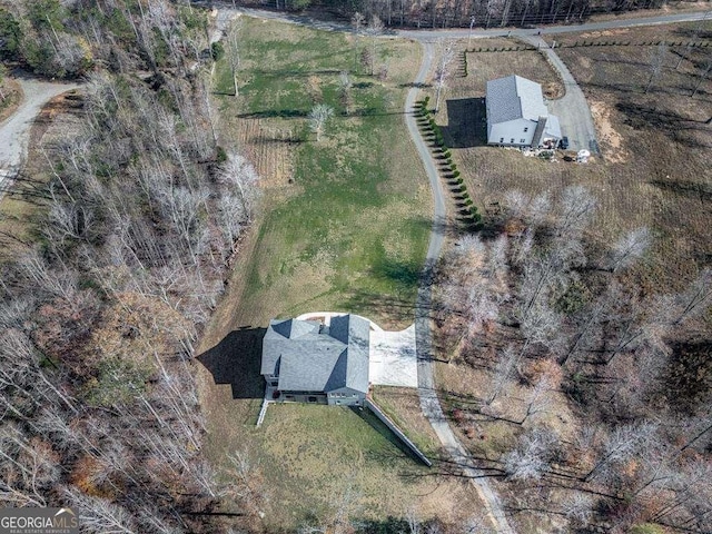 drone / aerial view featuring a rural view