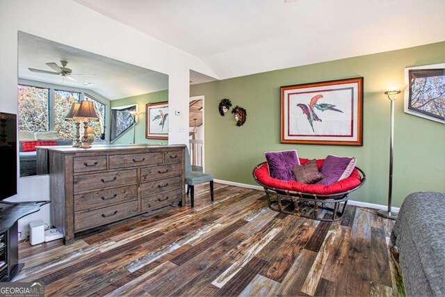 bedroom featuring dark hardwood / wood-style flooring and a closet