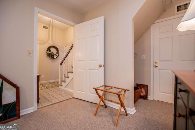 view of carpeted entryway