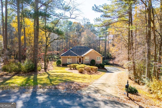 view of front of house with a front yard