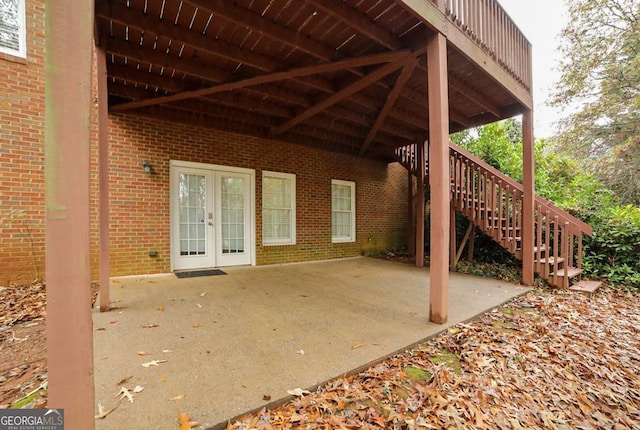 view of patio with french doors