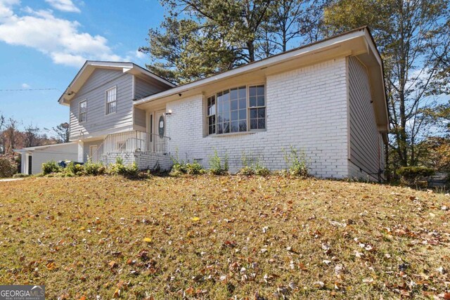 view of split level home