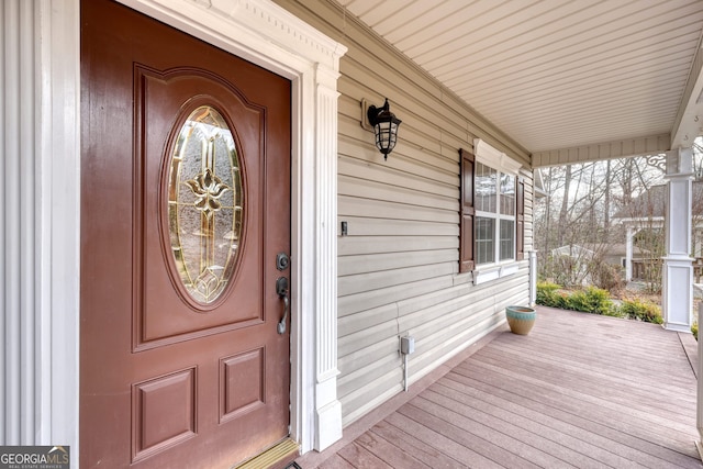 view of doorway to property