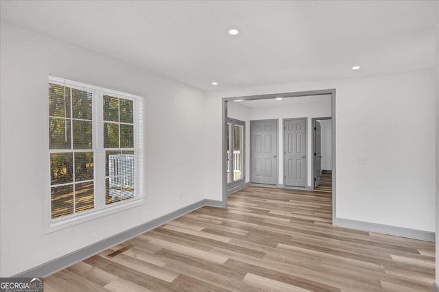 empty room featuring light hardwood / wood-style flooring