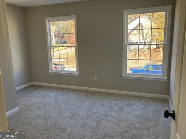 unfurnished room with plenty of natural light and carpet floors