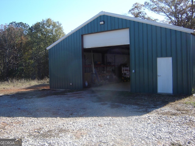 view of garage