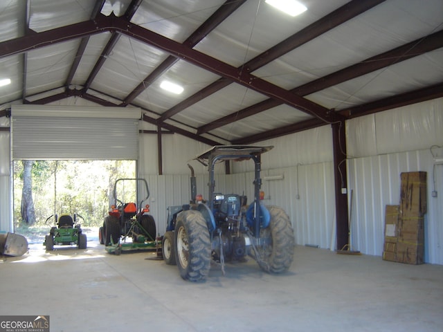 garage with a carport