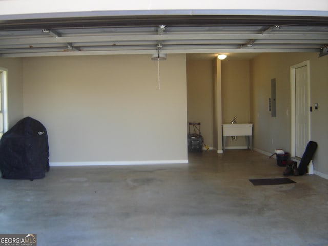 garage with sink