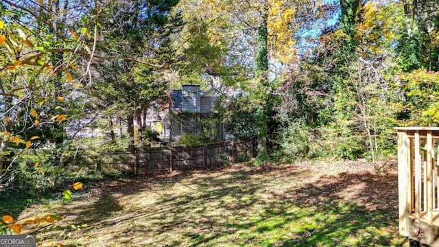 view of yard featuring fence