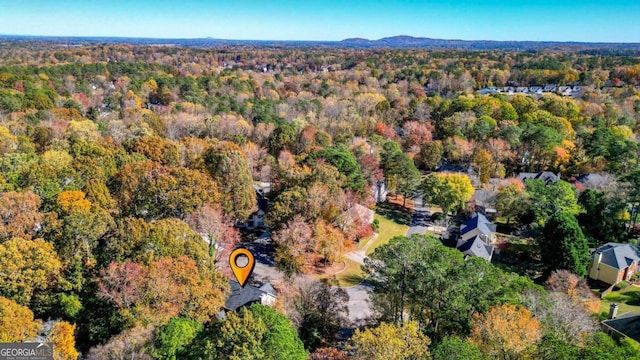 drone / aerial view with a forest view