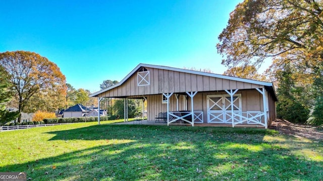 view of outbuilding with an exterior structure and an outdoor structure