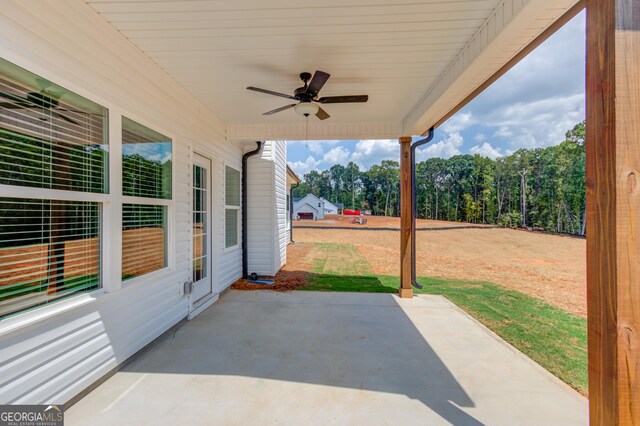 view of patio / terrace with ceiling fan