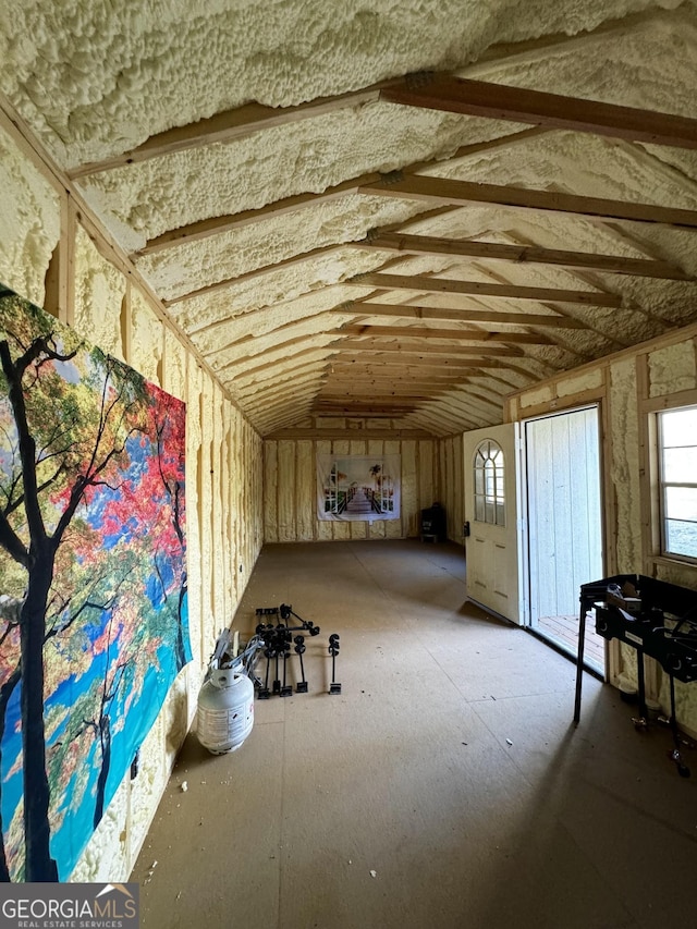 view of unfinished attic