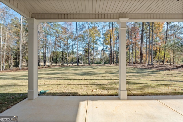 view of yard featuring a patio area