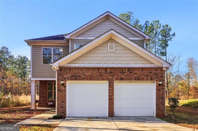 view of front of house with a garage