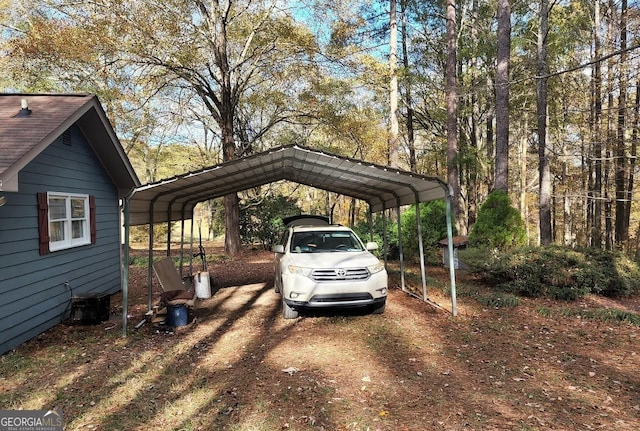 view of parking featuring a carport