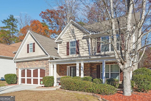 view of property featuring a garage