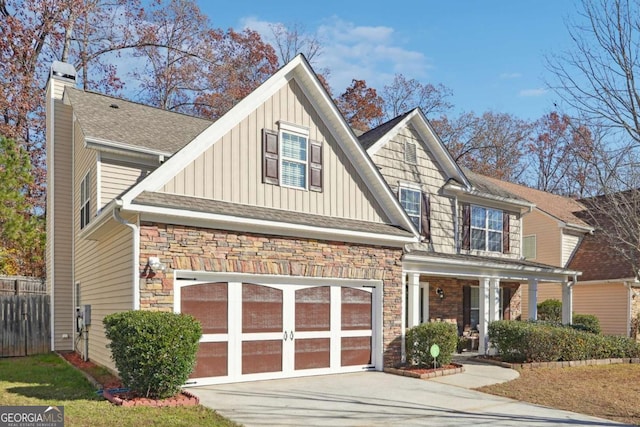 view of front of property featuring a garage