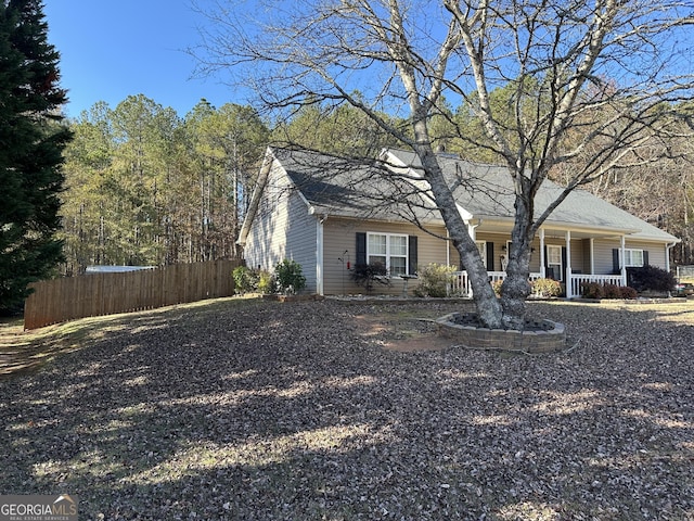 view of front of home featuring covered porch