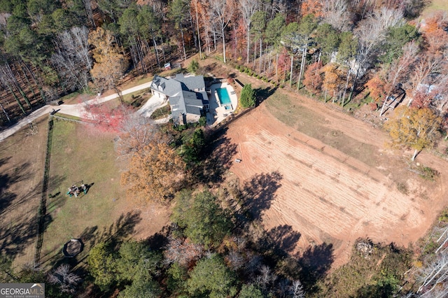 drone / aerial view with a rural view