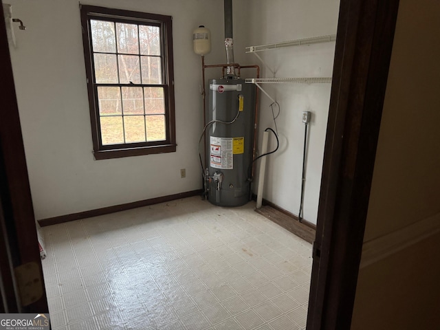 utility room with water heater