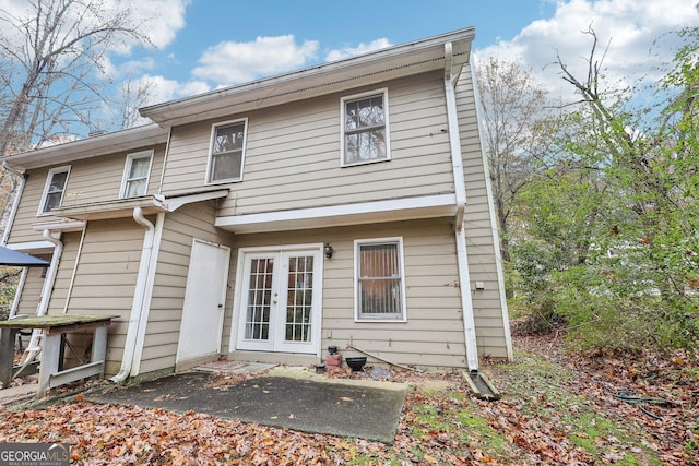 back of property with french doors