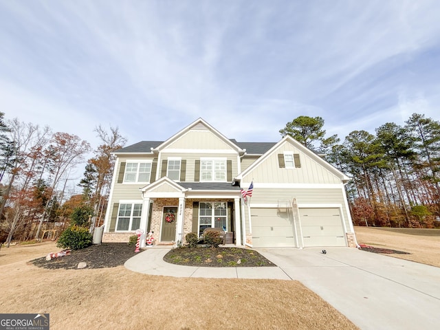 view of front of property featuring a garage