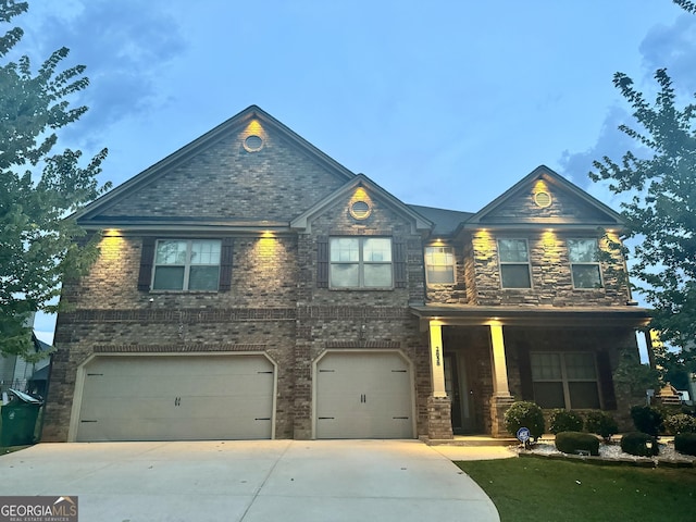 view of front of home with a garage