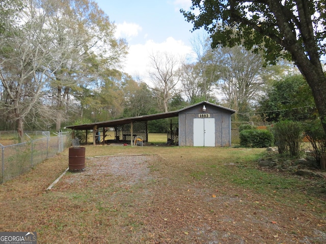 exterior space with a carport