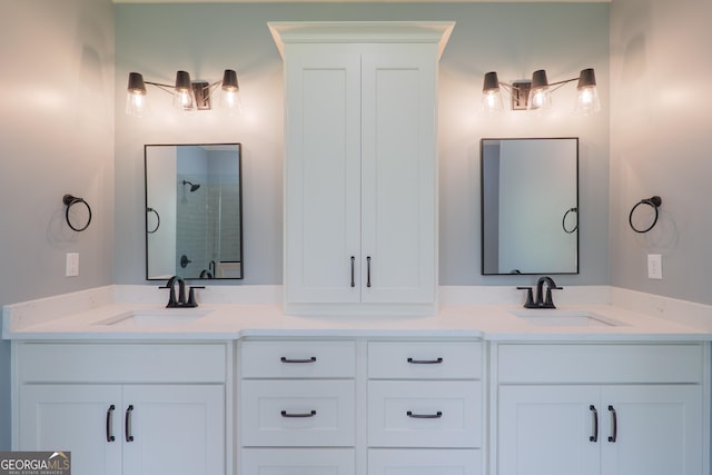 5704 Payton Pl, Lake Park, GA 31636 - bathroom with a stall shower, double vanity, and a sink
