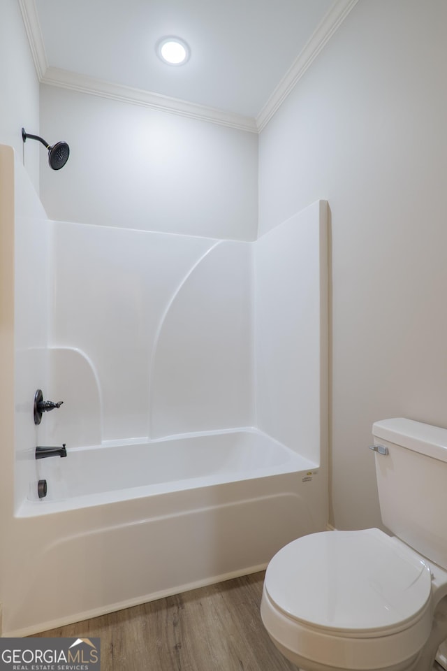 5704 Payton Pl, Lake Park, GA 31636 - full bathroom with  shower combination, toilet, crown molding, and wood finished floors