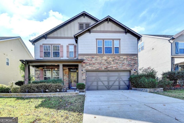 craftsman-style house featuring a garage