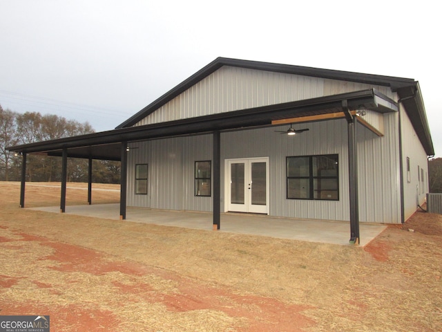 back of house featuring french doors