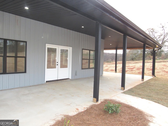 view of patio featuring french doors