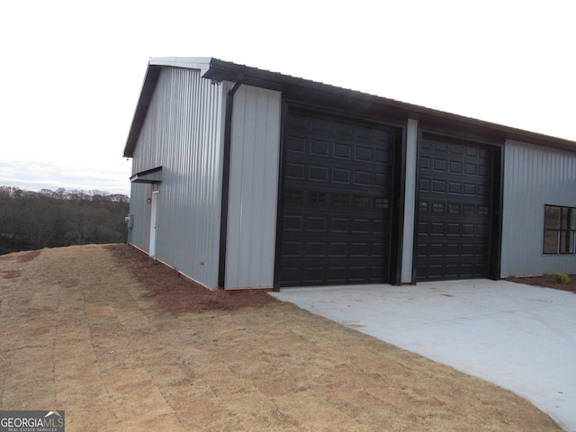 view of garage