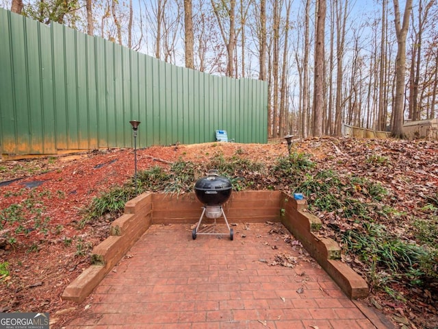 view of patio featuring area for grilling