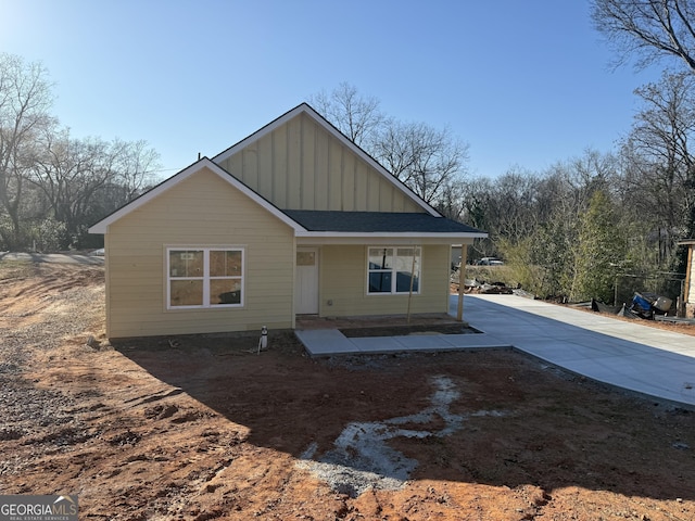 view of front of house featuring a porch and board and batten siding