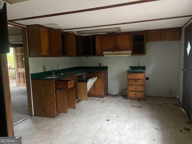 kitchen featuring sink and range hood