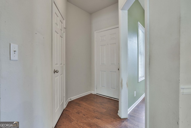 interior space featuring dark wood-type flooring