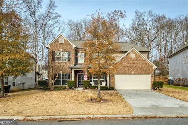 view of front property with a garage