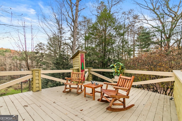 view of wooden deck