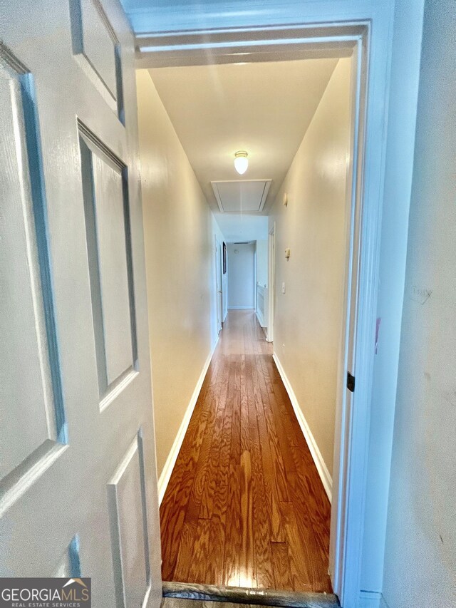 hall featuring hardwood / wood-style flooring