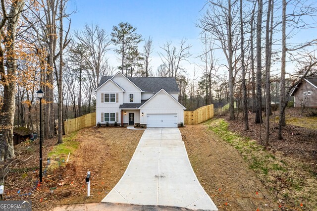 view of front of home featuring a garage