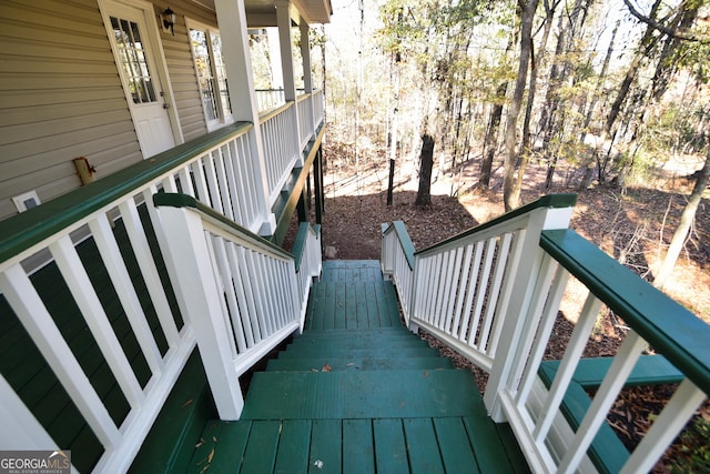 deck with covered porch