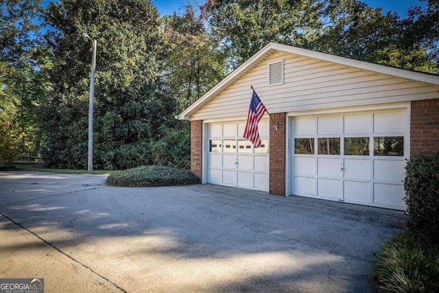 view of garage