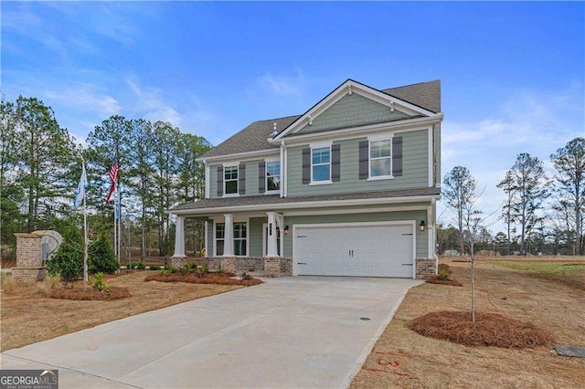 craftsman-style home with a garage