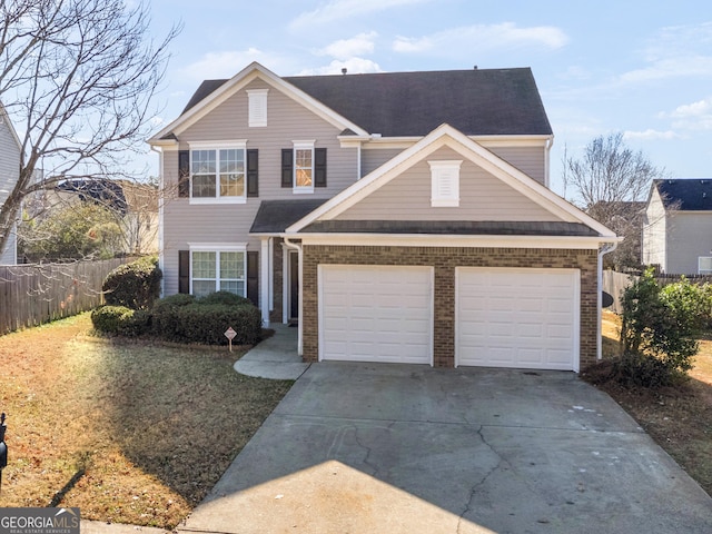 view of front of property featuring a garage